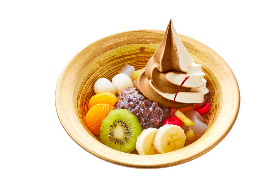 ほうじ茶ミックスクリームあんみつ｜おかげ庵