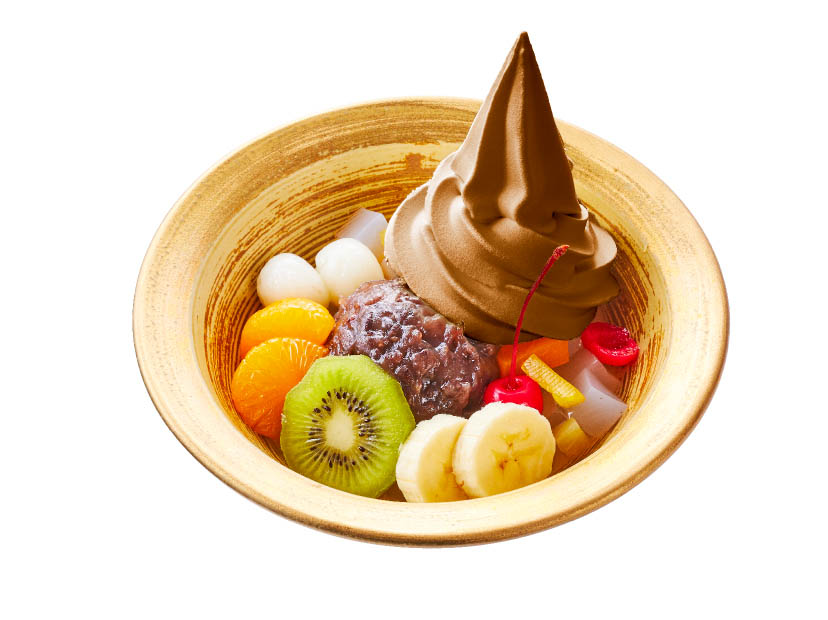 ほうじ茶クリームあんみつ｜おかげ庵